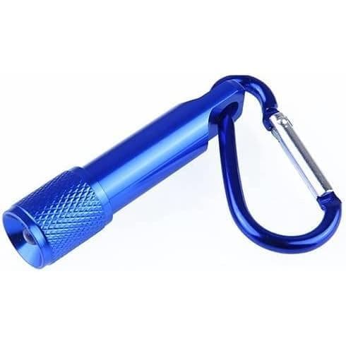 Lanterna Mini Azul Jowxsx, Lanterna de Mão LED de Alumínio com Clipe de Mosquetão, Mini Lanterna LED para EDC, Lembrança
