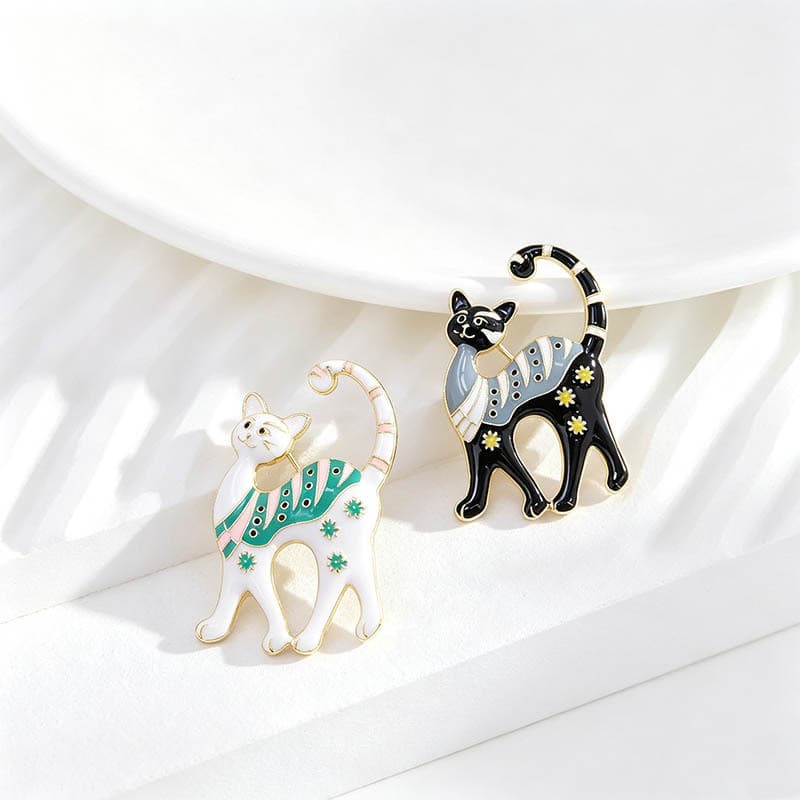 Bonito dos desenhos animados gatinho broche requintado High-End All-Match Corsage Retro moda terno pino acessórios acess
