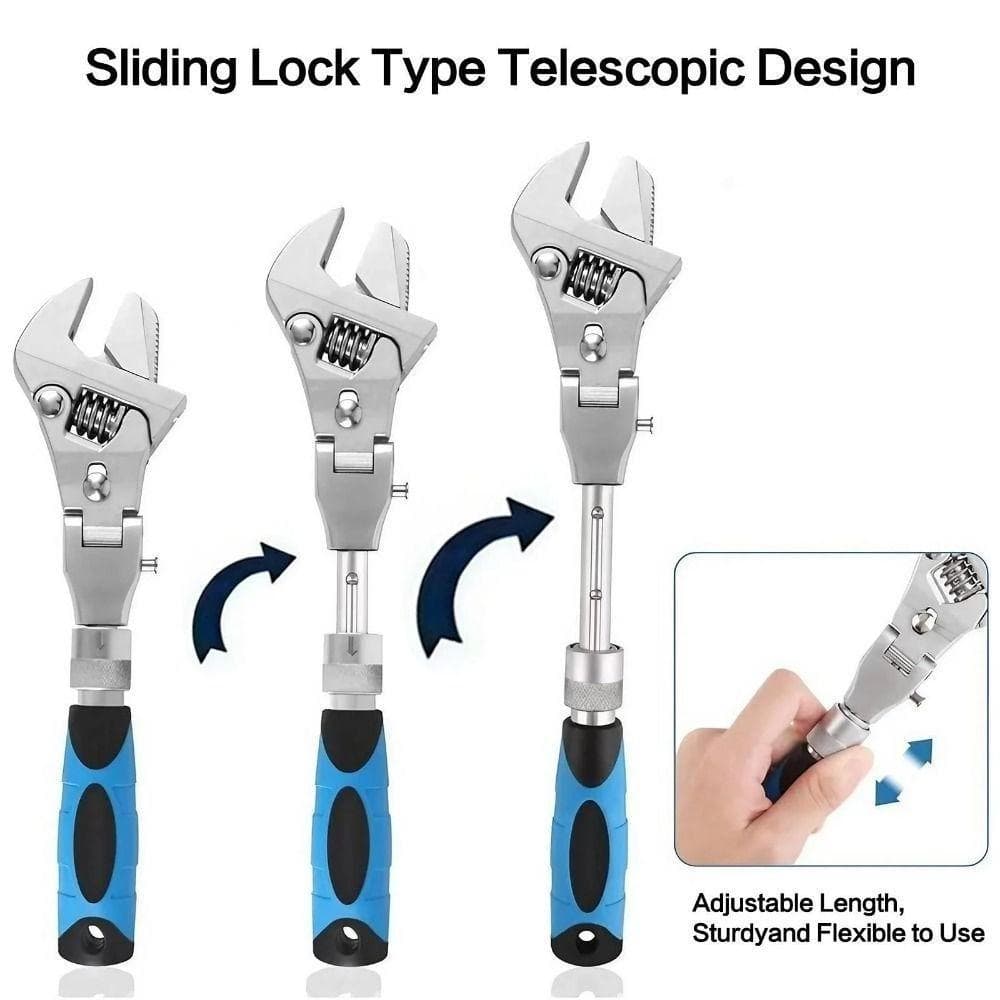 Chave De Cabeça De Agitação Telescópica , Catraca Ajustável Flexível Durável Torque 5 Em 1