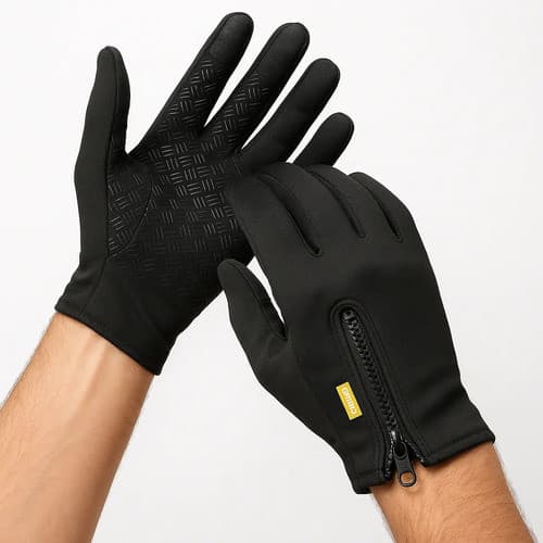 Luva Motociclista Touch Preto Térmica Moto Bike Motoqueiro Preto Único