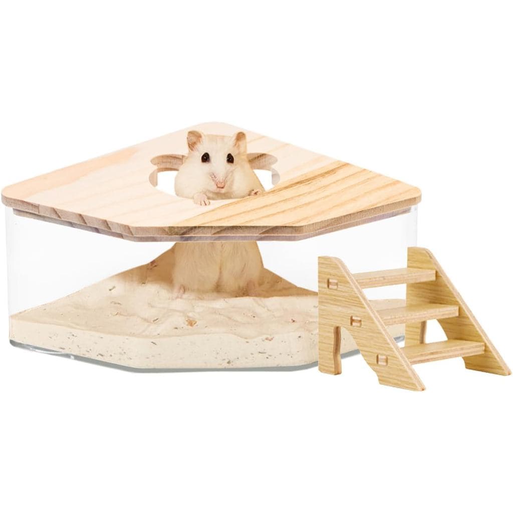 Recipiente para Banho de Areia para Hamster, Banheira de Areia para Pequenos Animais, Caixa de Areia para Hamster com Es
