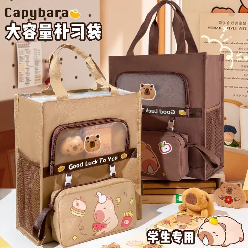 Bolsa de tutoria Capybara, bolsa de mão, bolsa para livros, bolsa de tutoria para estudantes, bolsa para documentos, moc