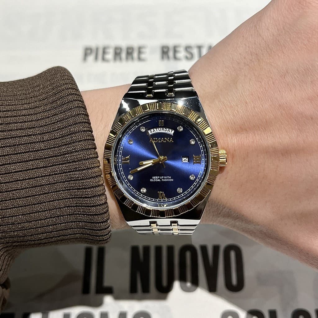 Relógio masculino ultrafino de luxo suíço à prova d'água relógio de quartzo luminoso calendário duplo relógio masculino