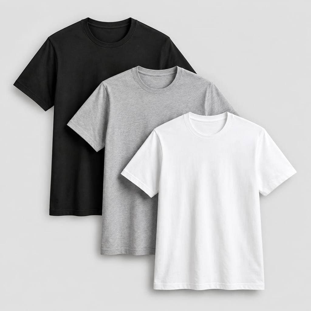Kit 3 Camisetas Masculina Lisa 100% Algodão Premium