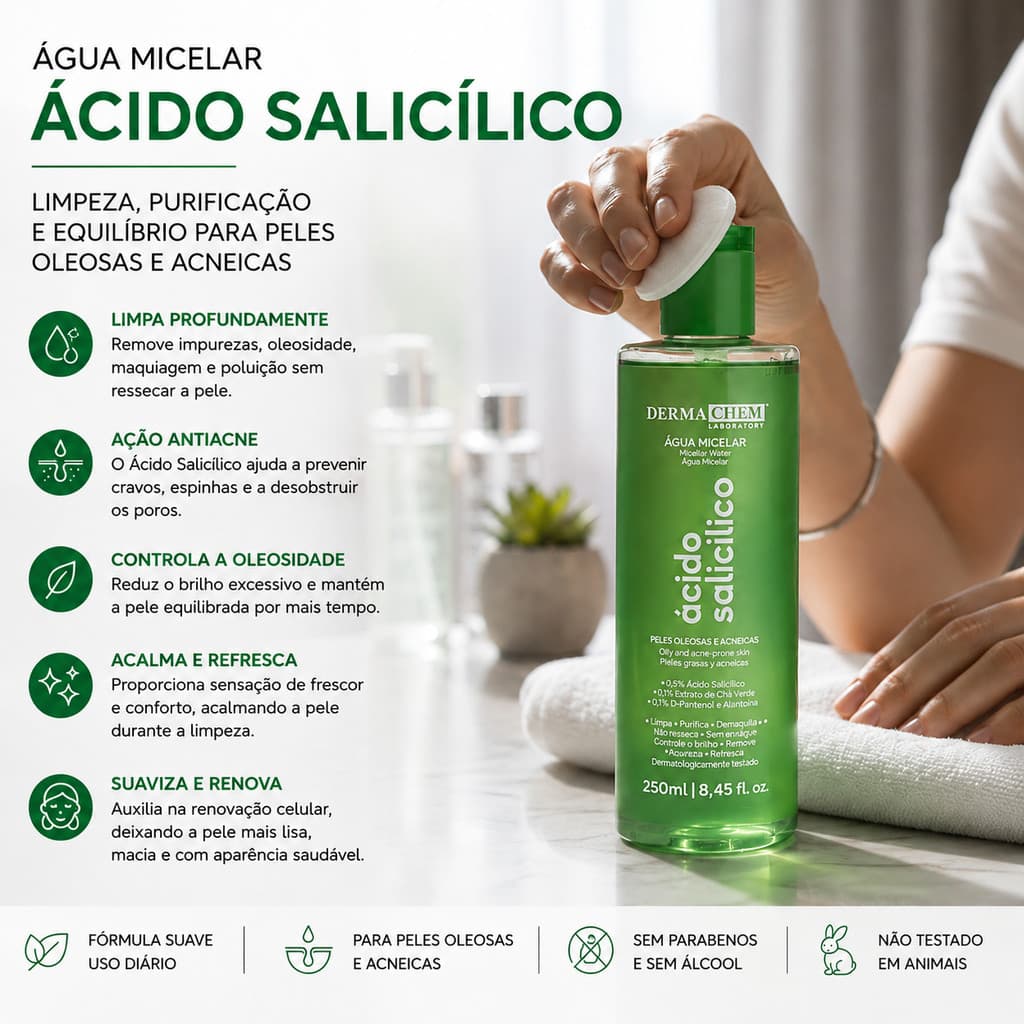 Agua Micelar Acido Salicílico Dermachem 250ML