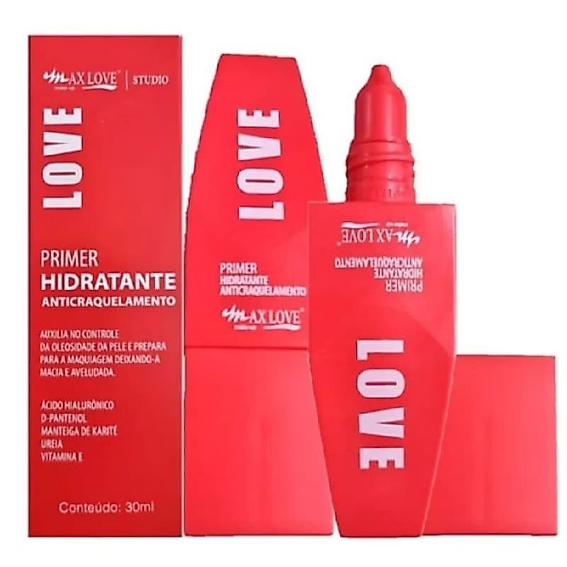 Primer Max Love Ácido Hialurônico + Vitamina E Hidratante Antiacne Anticraquelamento Controla Oleosidade Pele Lisa