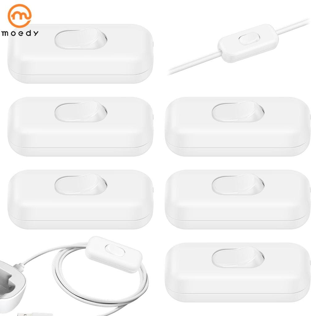 6 Pçs 250V 6A Interruptor De Cabo Em Linha PC Lâmpada Controle Aparelho Para Quarto Candeeiro Mesa SHOPSKC0089