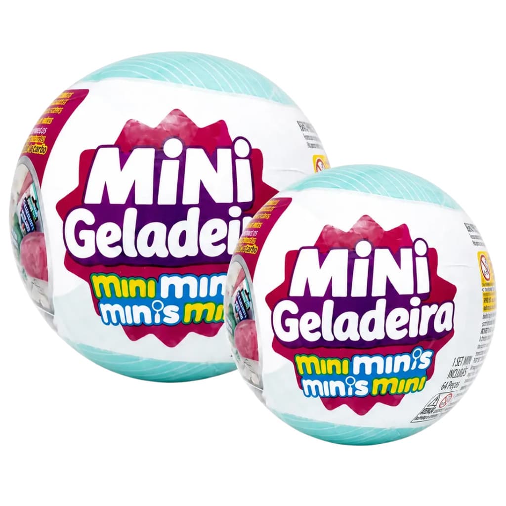 Bolas Cápsulas Surpresa Para Mini Geladeira Com 6 Miniaturas Colecionáveis (2 Und)