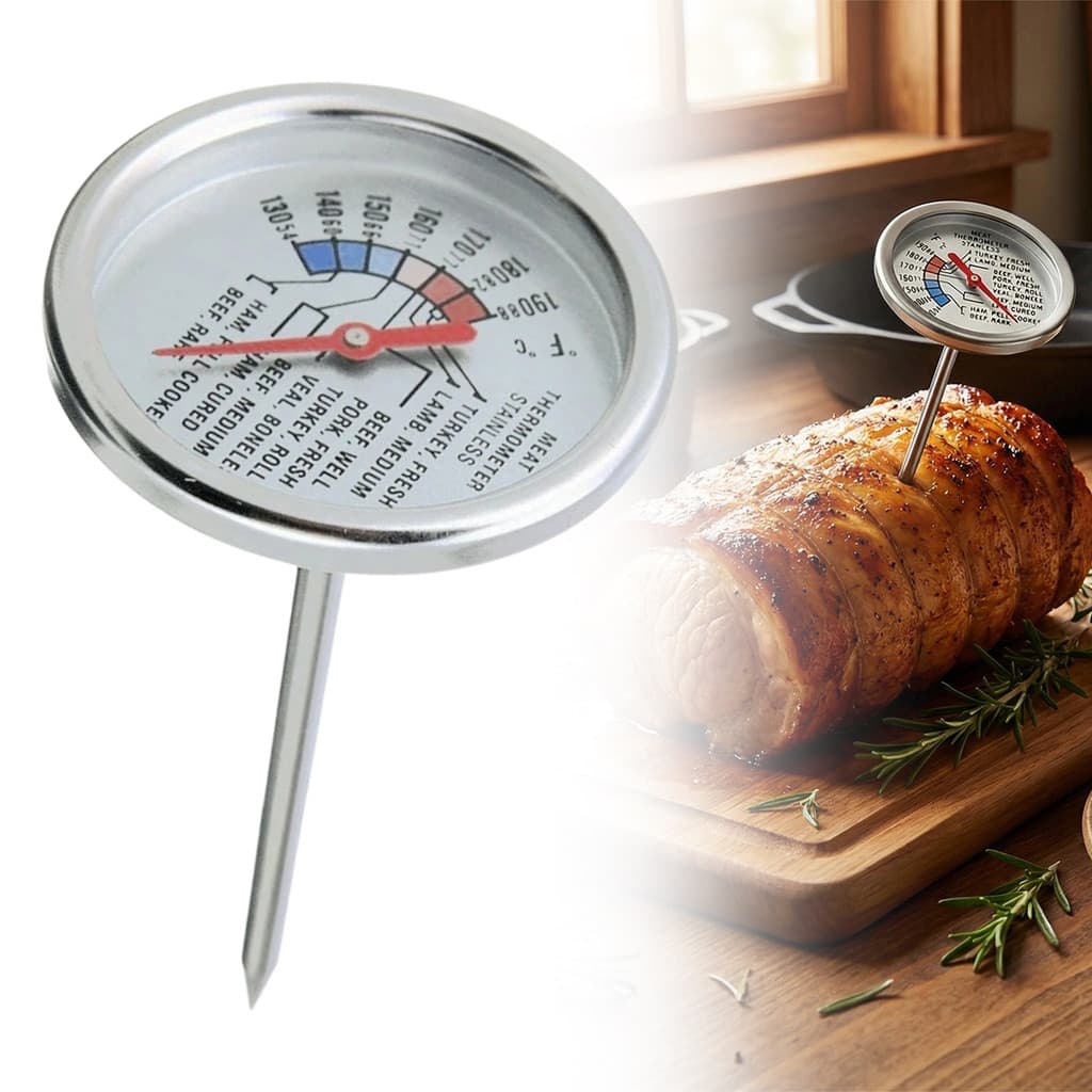 Angelshell1 Pcs Aço Inoxidável Churrasco Termômetro Pit Wood Fumante Forno Grill Leitura Instantânea Ferramentas