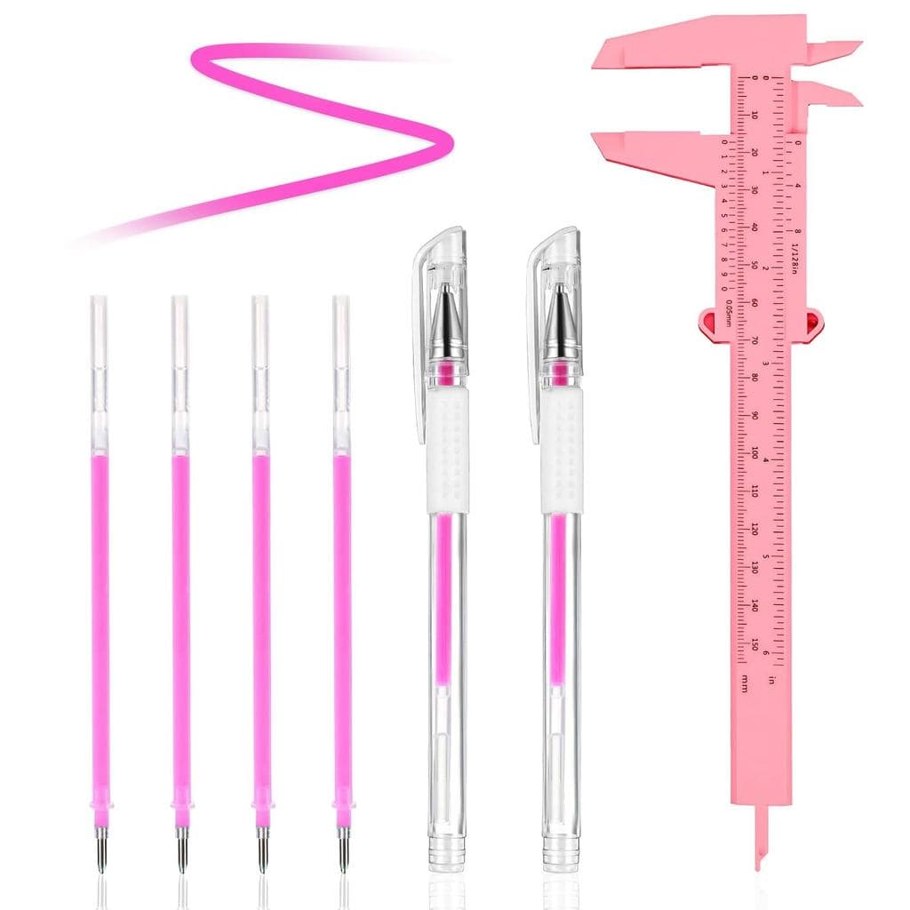 Caneta Marcadora para Microblading de Sobrancelhas, 2 Canetas de Mapeamento de Sobrancelhas com 4 Refis Substituíveis e