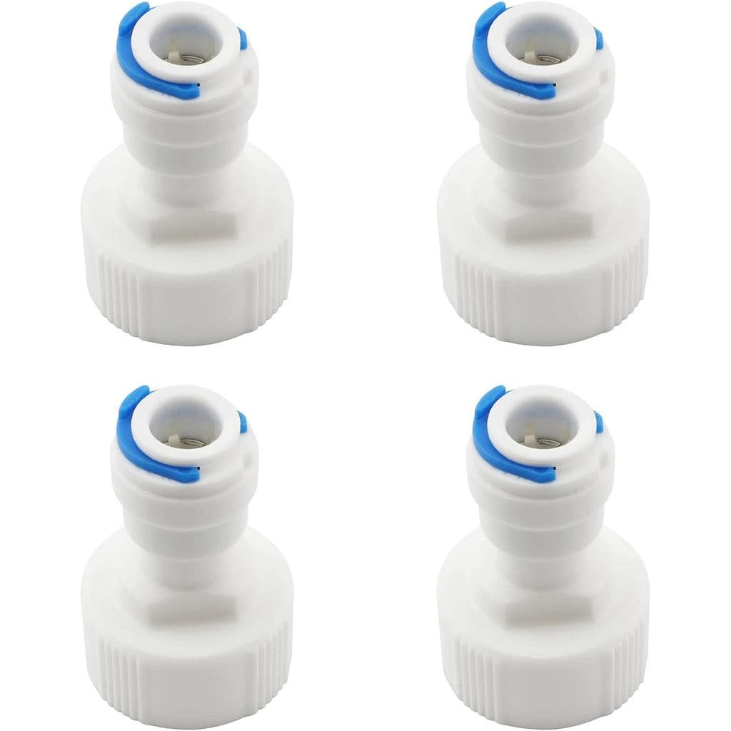 ZYAMY 4 peças Adaptador de Rosca NPT Reta 3/4" FNPT para Tubo de 3/8" OD Conexão Rápida Push Fit Acessórios de Plástico