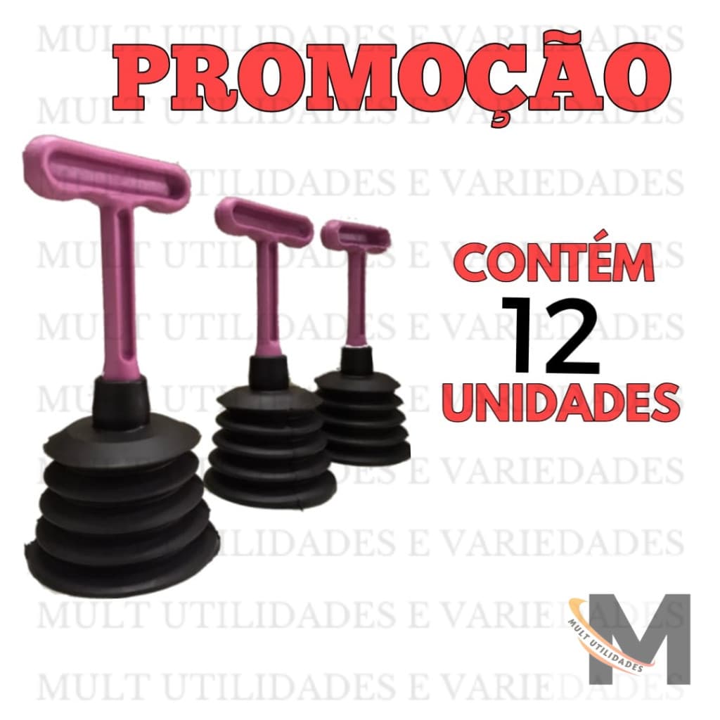 KIT 12 Desentupidor de Pia de cozinha Sanfonado  para pias Lavatórios e Ralos