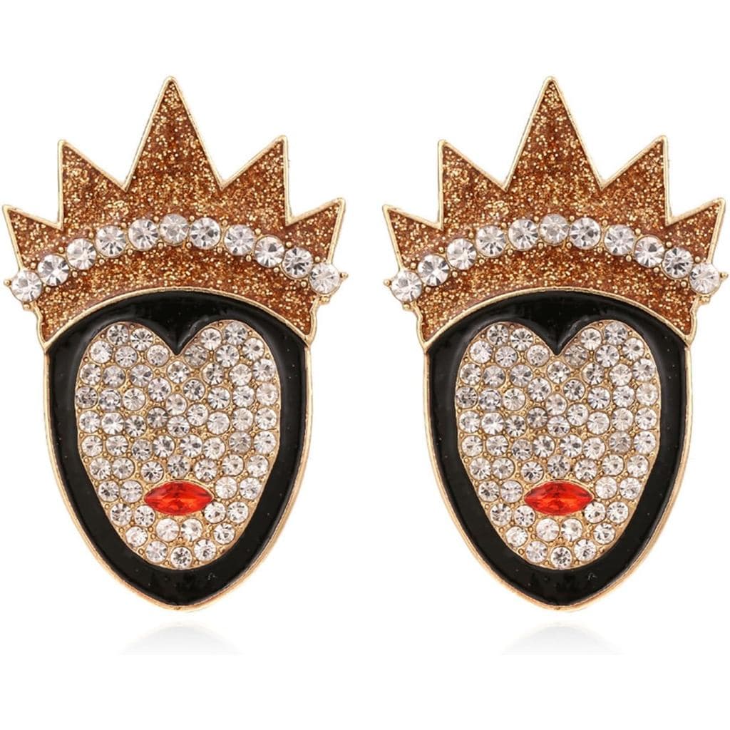 Brincos de Bruxa de Halloween para Mulheres, Brincos de Cristal com Chifres Pretos, Brincos de Abóbora Esmaltados Brilha