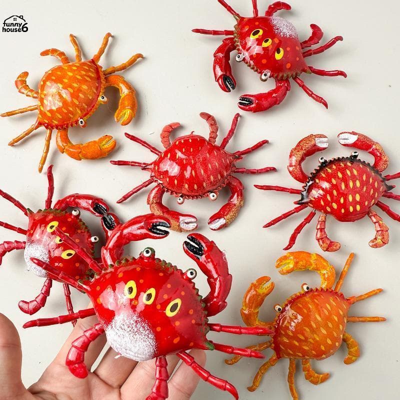 Diversão Bonito Simulação Caranguejo Ímãs De Geladeira Articulações Móveis Pintados À Mão Cor Brilhante Casa Cozinha Dec