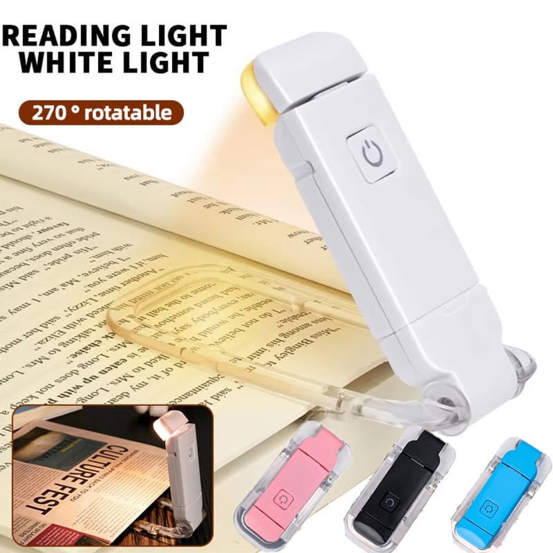 Luz De Livro Dobrável USB Mini LED Proteção Ocular 3 Cores Ajustáveis