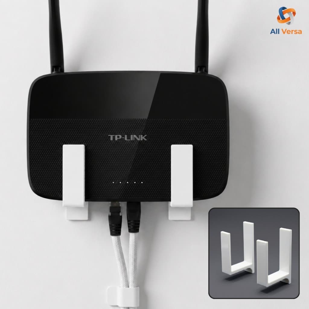 Suporte Roteador Parede Sem Furo Fita Adesiva Organizador WiFi Universal