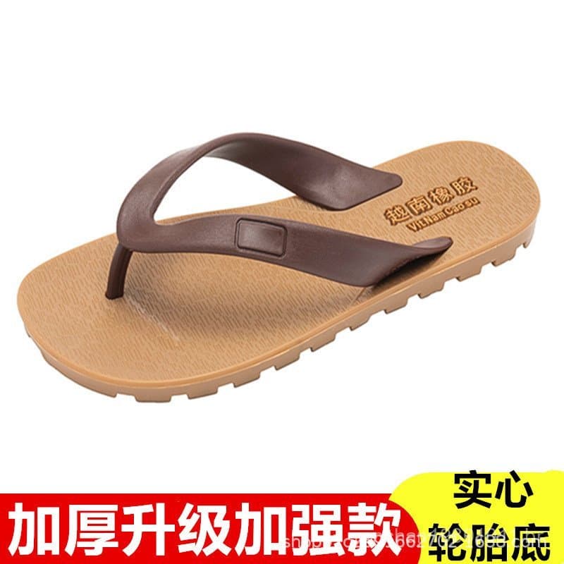 Chinelos masculinos vietnamitas feitos de borracha sólida, duráveis e resistentes ao desgaste, casuais, antiderrapantes,