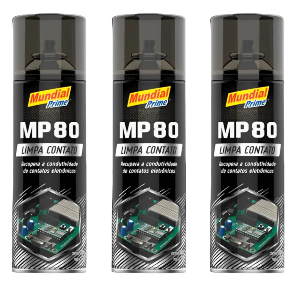 Kit 3 Spray Limpa Contato Elétrico em Mundial Prime 300ml