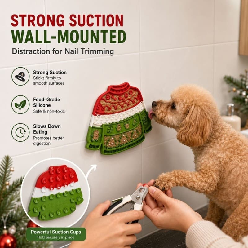 yu Holiday Dog Treat Pad Com Base De Sucção Placa De Alimentação Lenta Para Rotina De Propagação Detalhe Do Padrão De Na