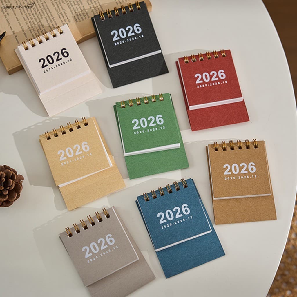 Mini Calendário De Mesa 2026 Estilo Simples Portátil Desktop Planejamento De Tamanho Pequeno