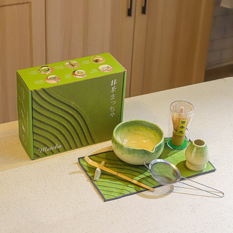 Matcha conjunto Baibenli matcha chá shaker japonês matcha tigela conjunto chá shaker suporte caixa de cor conjunto YIIY