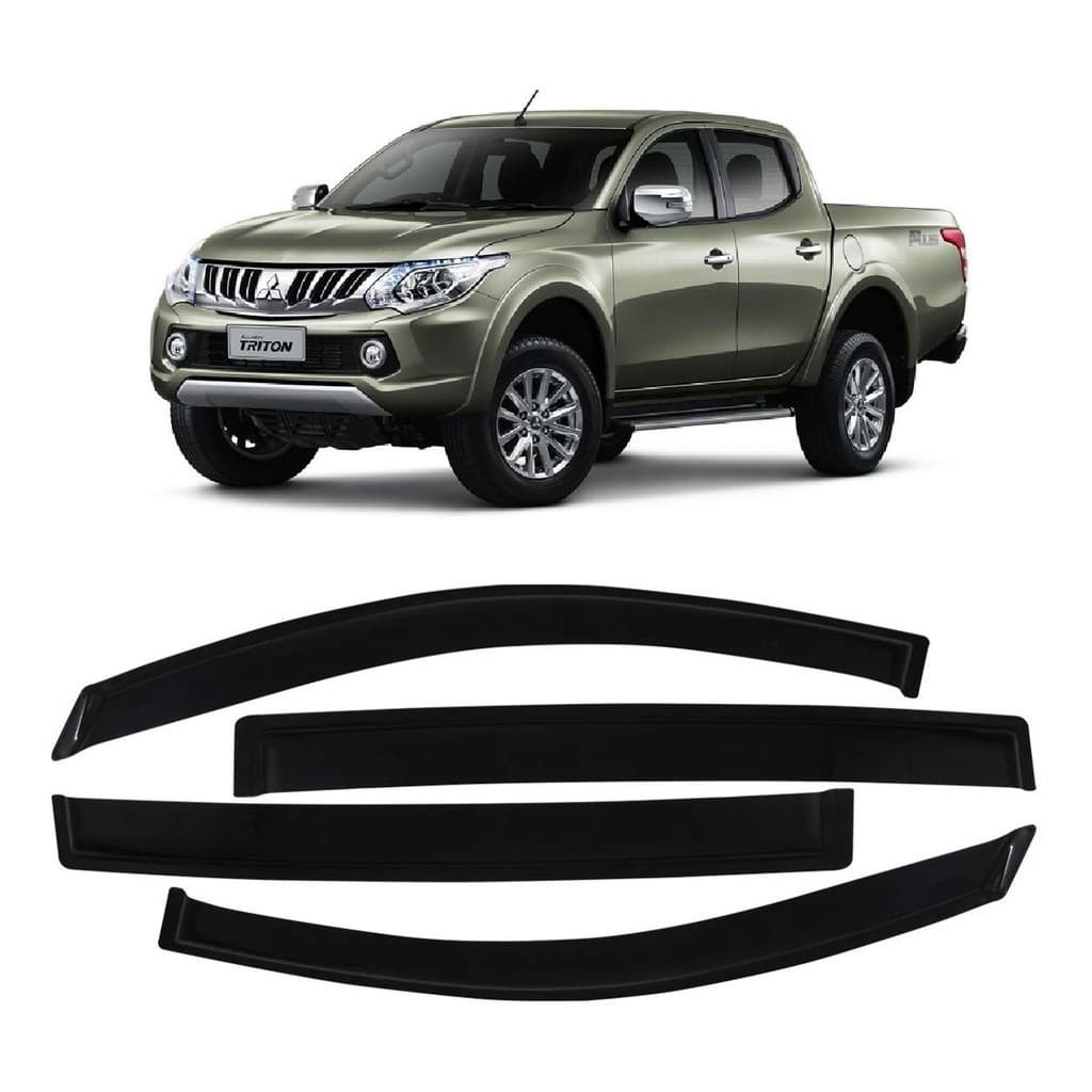 Calha De Chuva Defletor Mitsubishi L200 Triton 2008 A 2016 4 Portas Fume Tiger MT3656