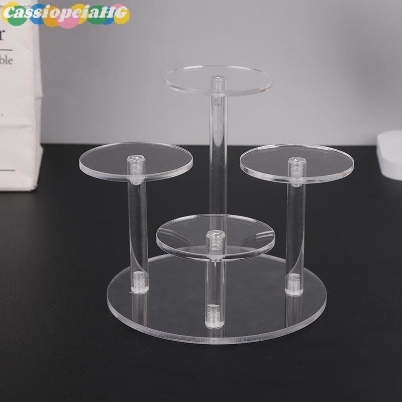 (Cassiopeiahg) Suporte de exibição quadrado de acrílico transparente destacável de quatro camadas, prateleira de armazen