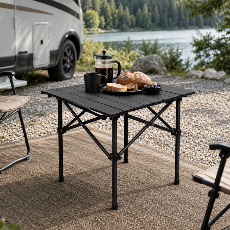 Mesa Camping Dobrável Portátil Aço Carbono com Bolsa Transporte