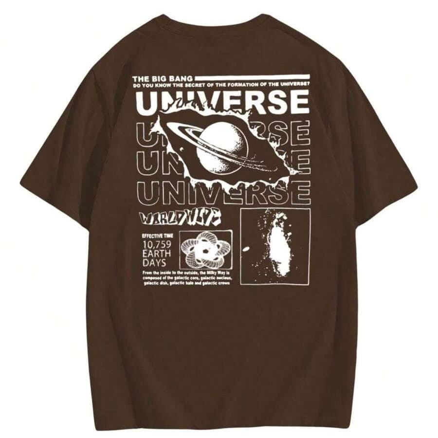 Camiseta  Algodão Streetwear Estampada Universe Big Bang Estilo De Rua Unissex Lançamento