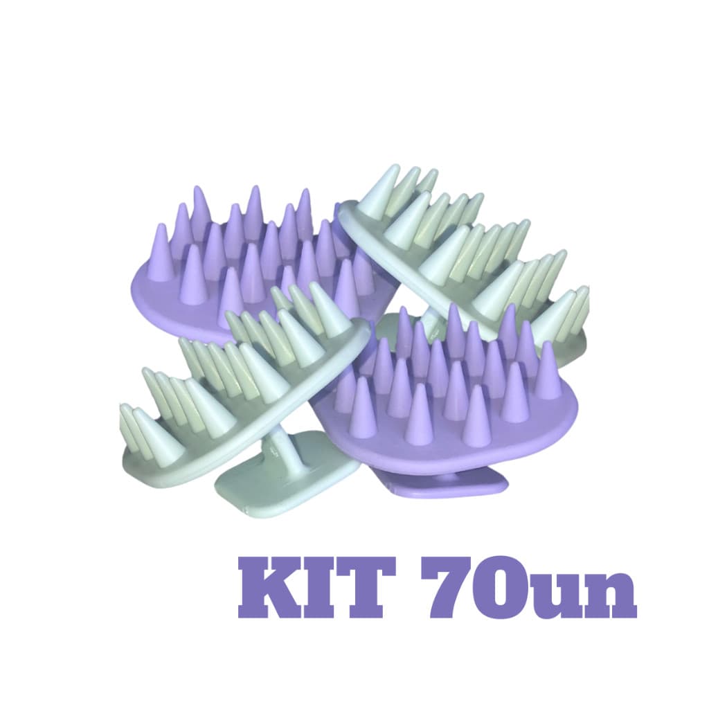 Kit 70 Escova Massageadora De Silicone para Cabelos