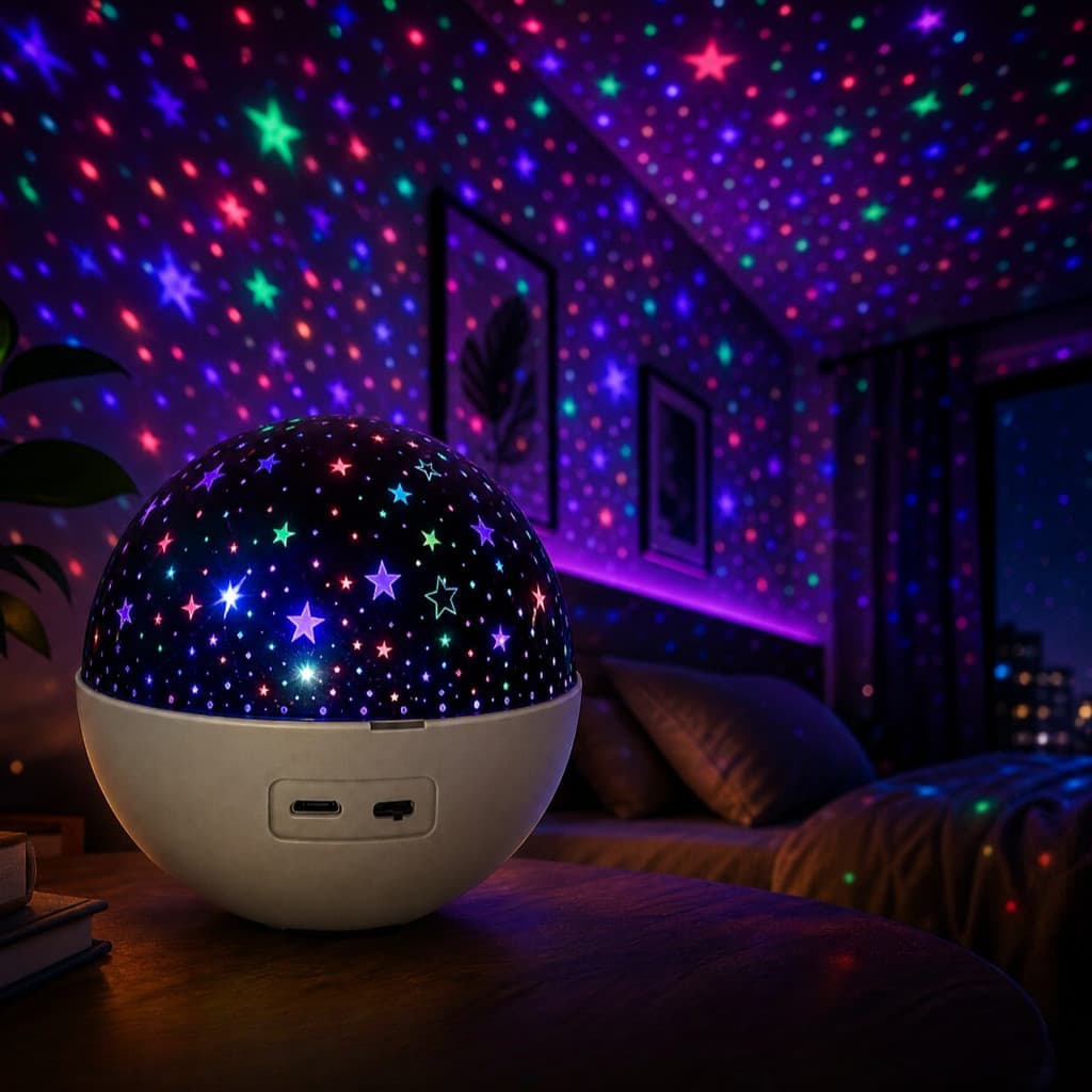 Globo Mágico Luminária Projetor Estrelas Galáxia Com Caixa Som Bluetooth LED RGB Quarto Bebe Abajur Céu Estrelado Musica