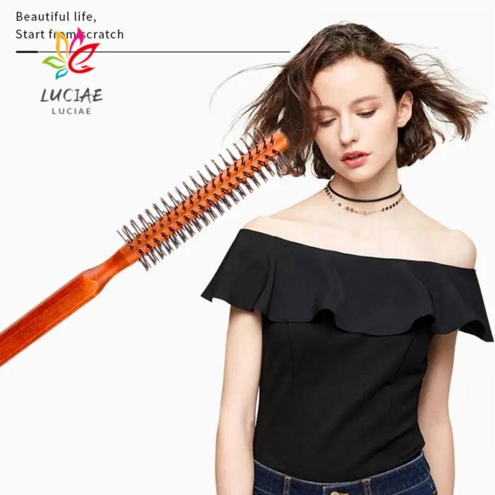 LUCIAE Pente Para Barba , Rolo Pequeno Escova De Cabelo Redonda , Estilo Unissex