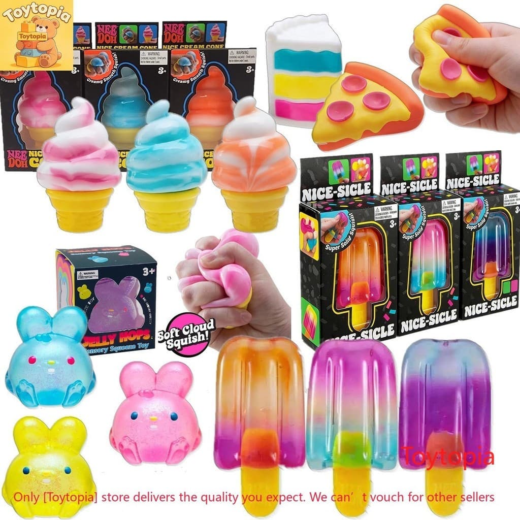 Novo NeeDoh Dippin Dazzler Sorvete Brinquedo Fidget Bunny Cake Pizza Suave Alívio Do Estresse