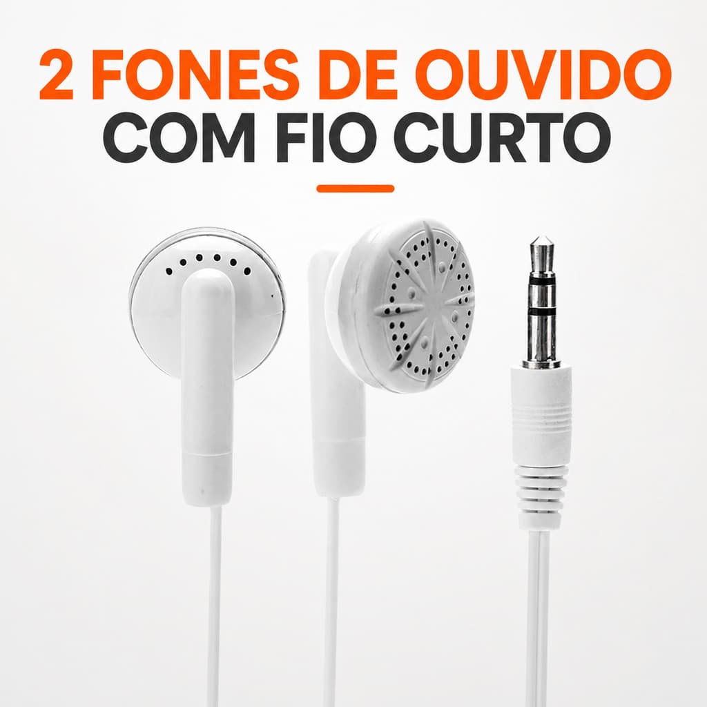 Kit 2 Fones De Ouvido Com Fio P2 Som Estéreo Para Celular Chamada e Música