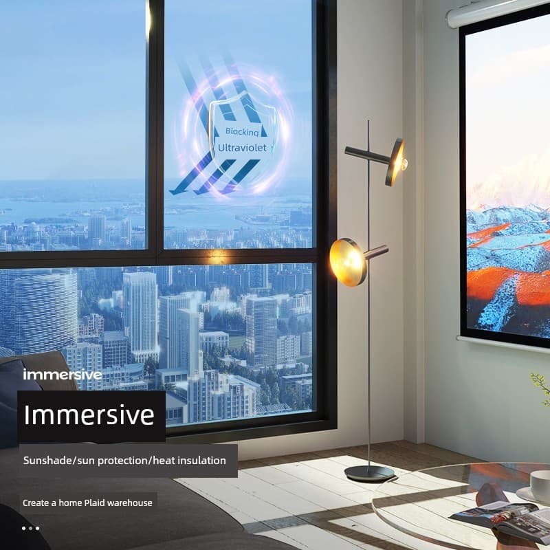Pára-sol perspectiva unidirecional filme de privacidade adesivo de vidro de janela anti-privacidade anti-pisca sombreame