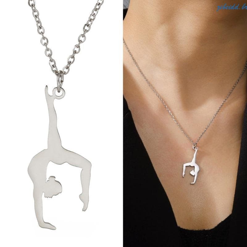 zebeidd Multiuso Feminino Aço Inoxidável Artístico Ginástica Charme Colar Pingente Elegante Para A Mod