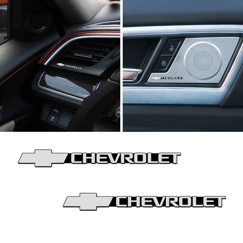 2/4 PCS Adesivos Decorativos 3D de Alumínio para Áudio Automotivo, Acessórios Universais para Chevrolet Colorado Cruze M