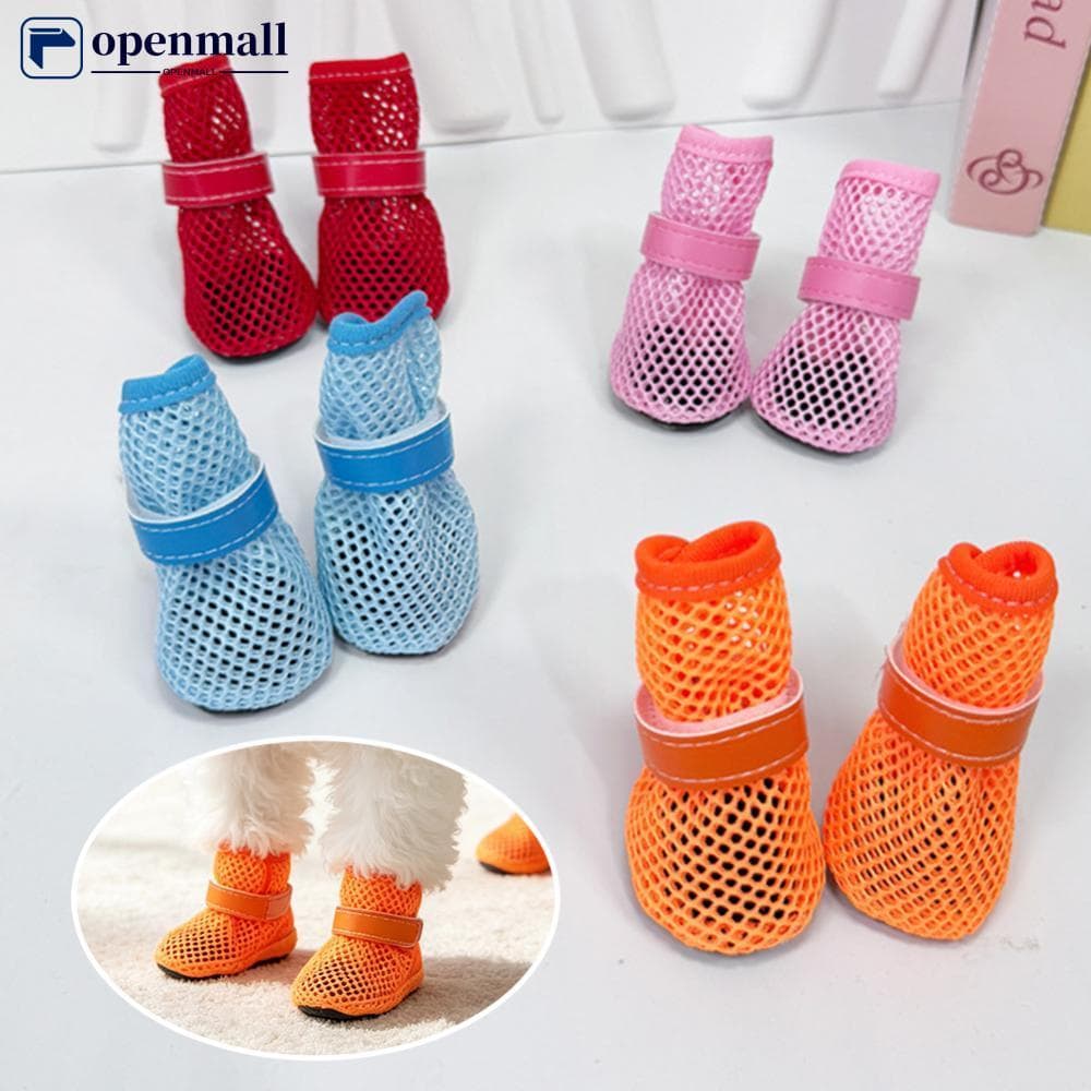 OMALL Sapatos De Malha Respirável Para Cães Pequenos Sola Macia Antiderrapante Botas Animais De Estimação Primavera Verã