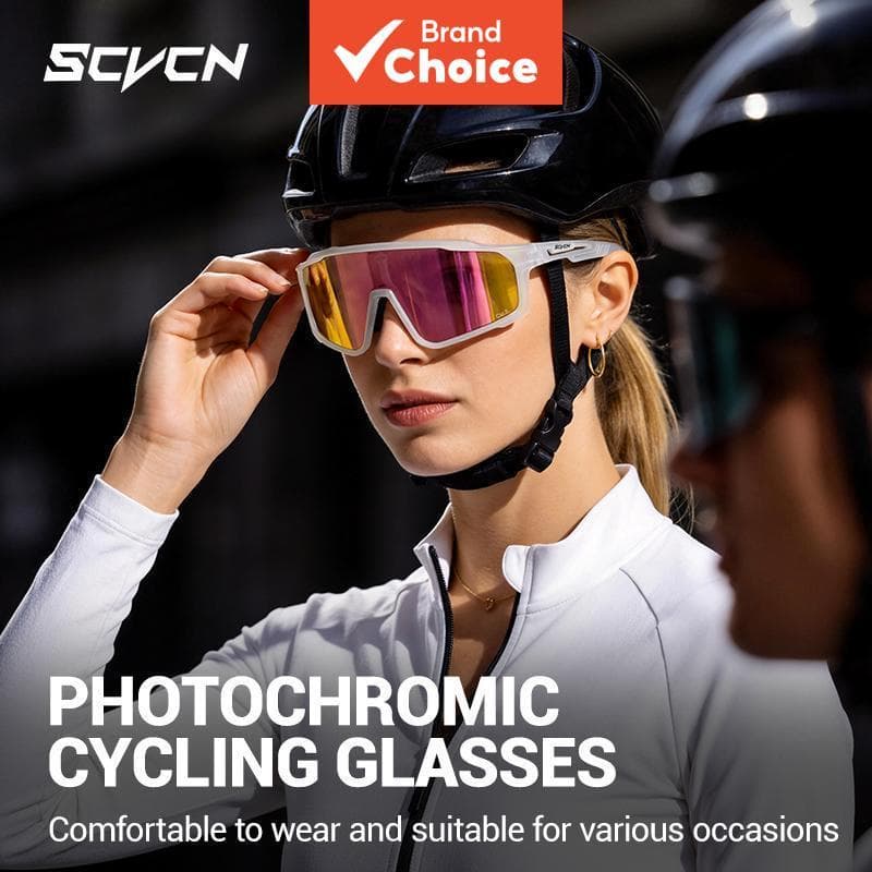 Óculos de Ciclismo SCVCN Fotocromático, Óculos de Sol para Corrida UV400, para Esqui, Pesca, Esportes ao Ar Livre, MTB,