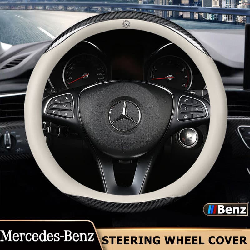 Capa protetora de volante em fibra de carbono para carro é adequada para Mercedes Benz CLS CLA GL R SLK AMG A B C S clas