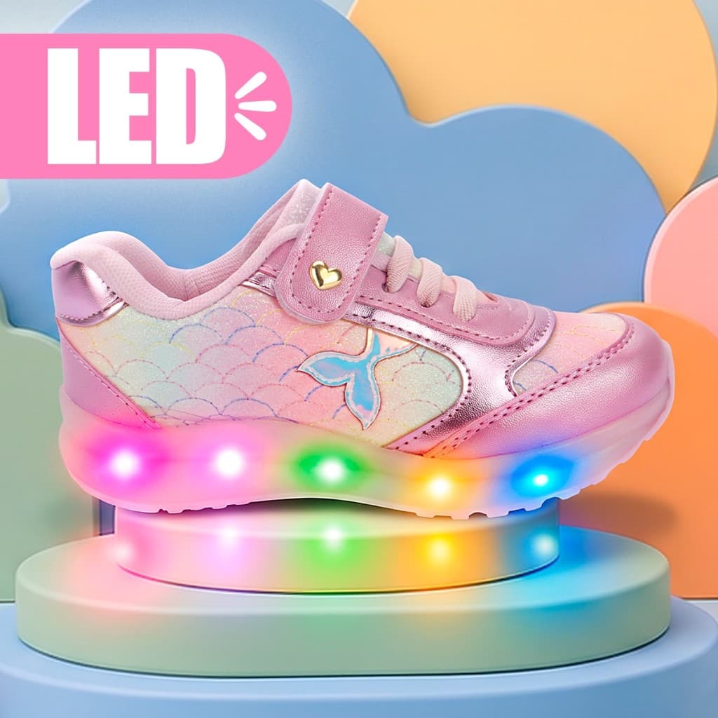 Tenis Infantil Menina Led Tenis Infantil Feminino Led Tenis Menina Led Tenis De Menina Luz Sereia