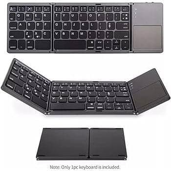 Mini teclado bluetooth B033, dobrável, sem fio, com touchpad, para windows, android, ios, tablet, ipad, telefone