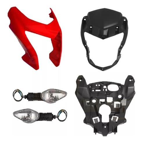 Kit Carenagem Do Farol Frente Frontal Completo Com Piscas Nxr Bros 160 2015 2016 2017 2018 2019 2020 2021