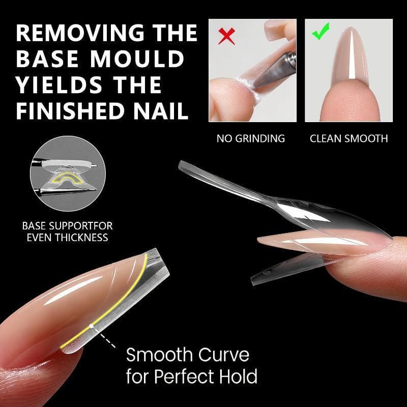 JTFF Formas De Unhas De Caixão Duplo Sanduíche Kit De Moldes De Extensão Acrílica 60/240/300 Pcs Ferramentas De Manicure