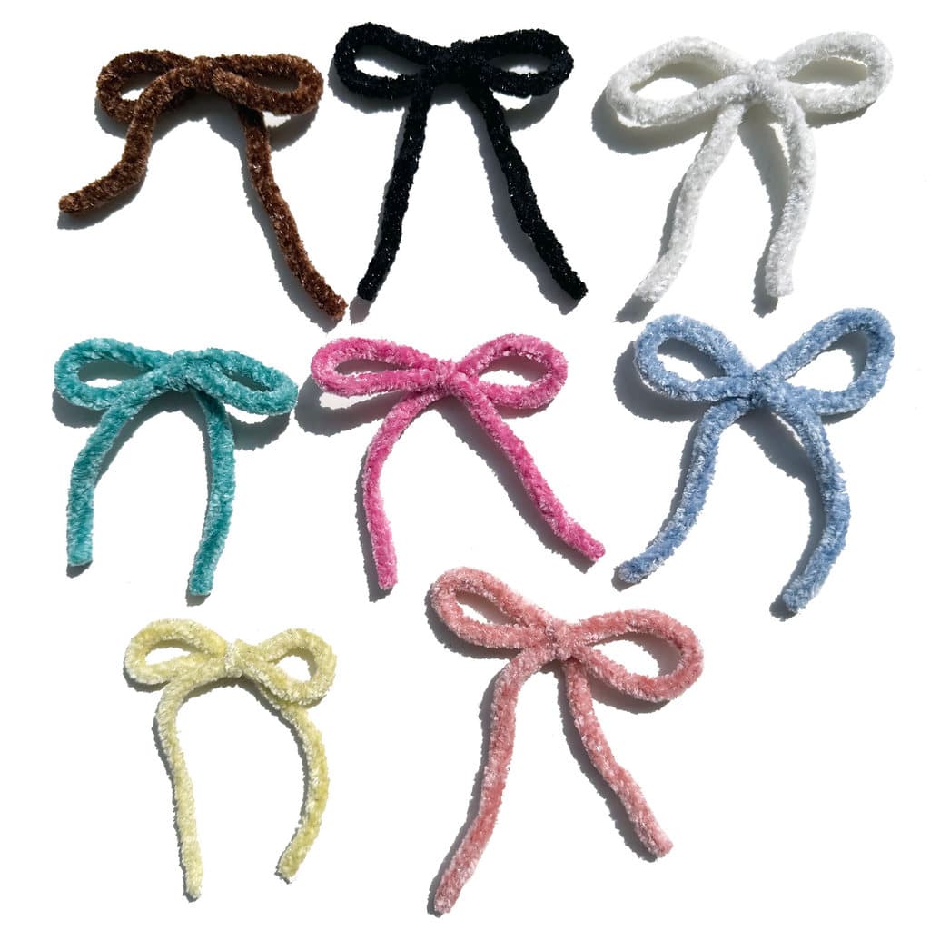 Feito à mão DIY Chenille prata veludo pelúcia natal arco decoração colorido atado meias de malha chapéu decoração corda