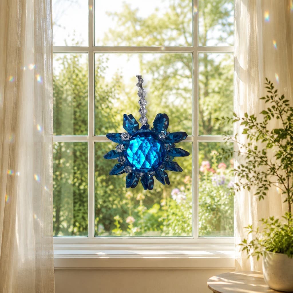 Suncatcher Apanhador De Sol Cristal Londres Aqua Jardim