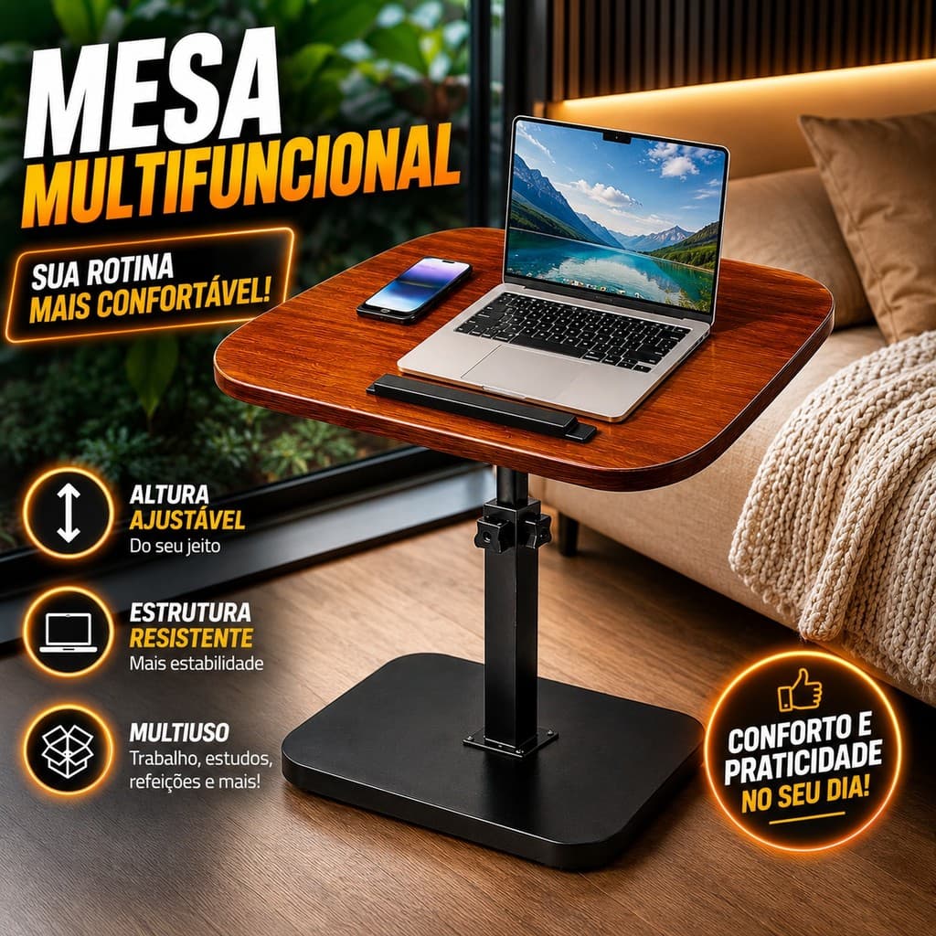 Mesa De Apoio Lateral Durável Para Sofá Cama Notebook Portátil Mesinha De Canto Decoração Sala Estilo Industrial