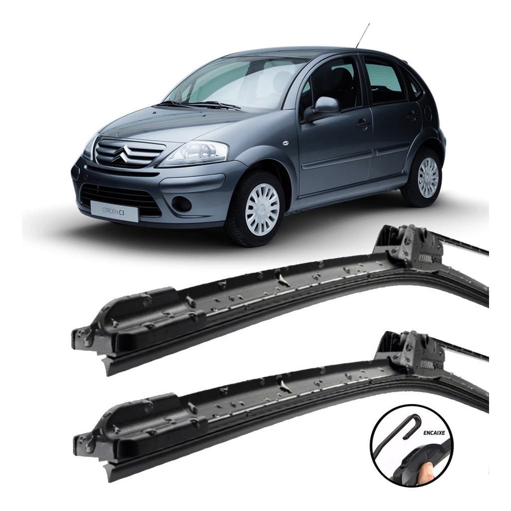 Palhetas Limpador de Parabrisa silicone Citroen C3 2002 A 2011