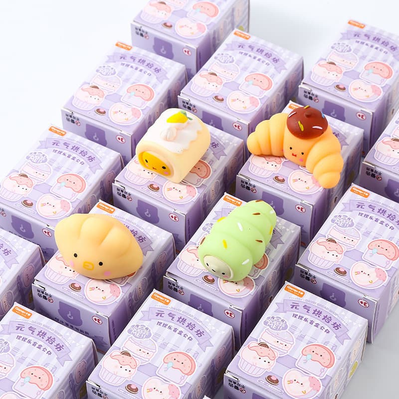 Brinquedo Squishy de Mochi Assado, Caixa Surpresa, de Subida Lenta, Antiestresse, Sensorial, de TPR, Para Crianças e Adu