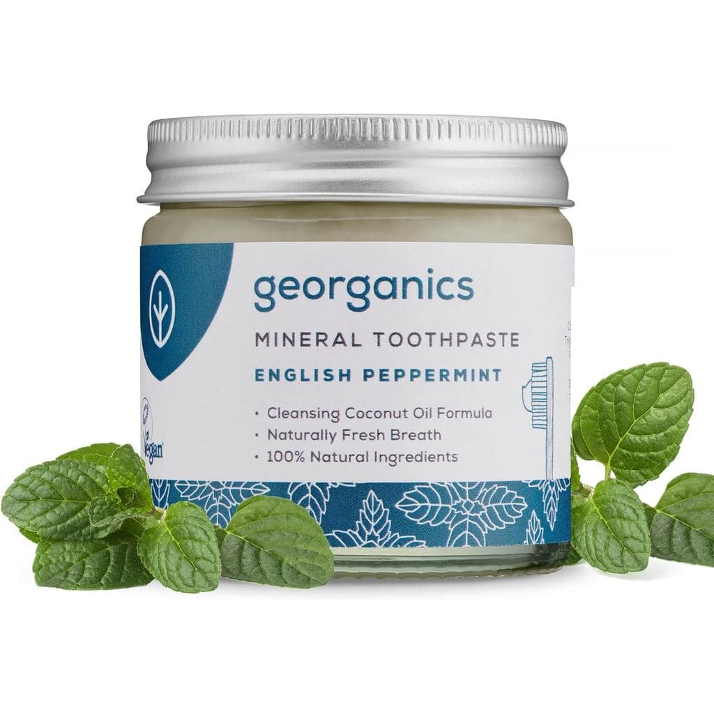 Pasta de Dente Mineral Georganics - 120ml - Hortelã - 100% Natural, Sem Fluoreto, Sem SLS e Sem Glicerina - com Óleo de
